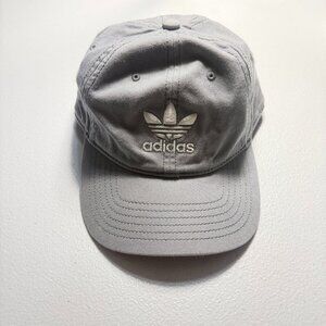 Adidas Gray Logo Hat | Adjustable Strapback Golf Tennis Cap